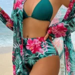Tropikal Desenli 3’lü Bikini Set